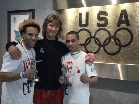 Regional CHAMPIONS Jeremy Fiorentino & Juan Roman with boxing trainer Michael "Coach Mike" Kozlowski.