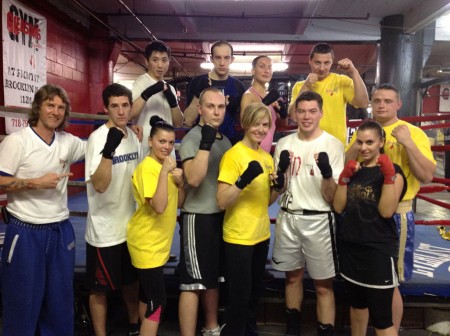 Former Professional WORLD CHAMPION Jill Emery (standing in the center) join International(USA,ARMENIA, CHINA, UKRAINE, CHILE, RUSSIA, POLAND) Coach Mike BOXING CLASS.